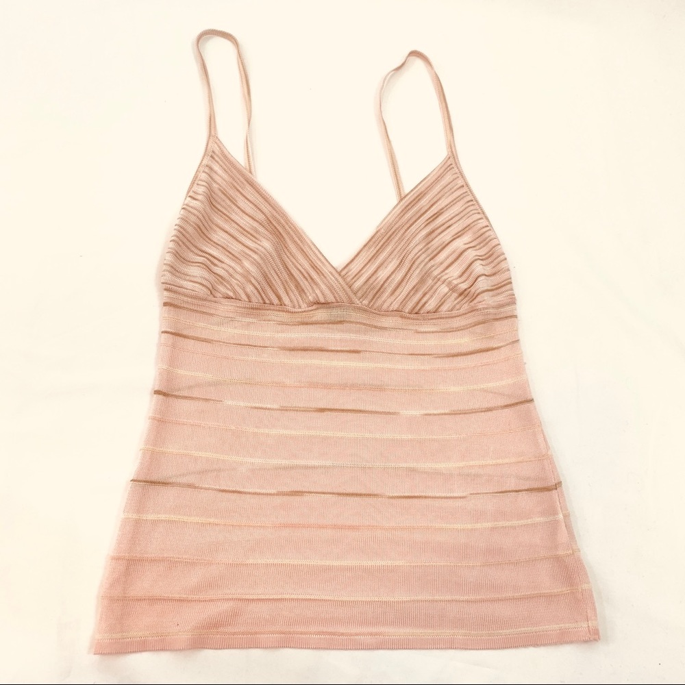 Missoni light pink coral spaghetti strap knit top